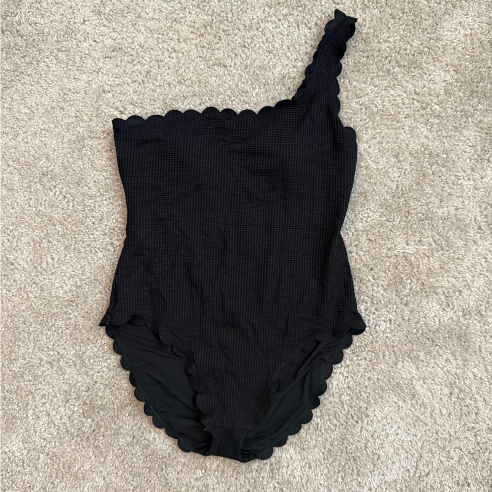 Aerie Scalloped One Shoulder Swimsuit